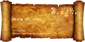 Wurm Áron névjegykártya
