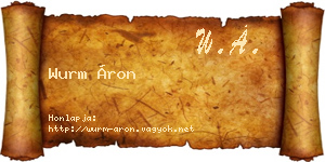 Wurm Áron névjegykártya